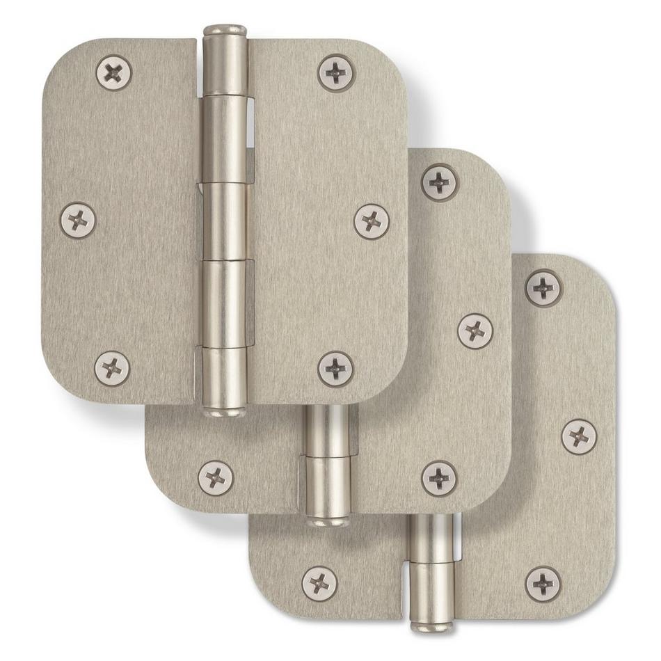 Rounded Steel Door Hinge With Plain Bearing - 3 Pack, , large image number 2