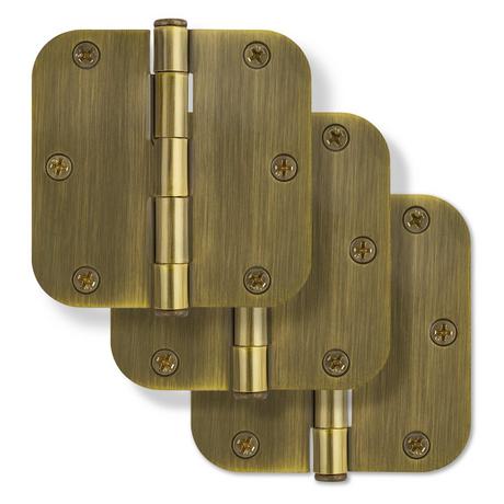 Rounded Steel Door Hinge With Plain Bearing - 3 Pack