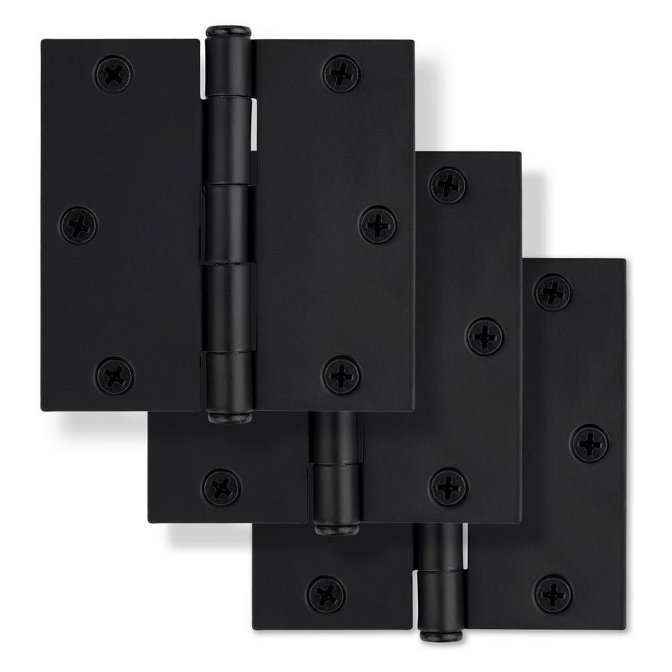 Square Steel Door Hinge With Plain Bearing - 3 Pack, , large image number 1