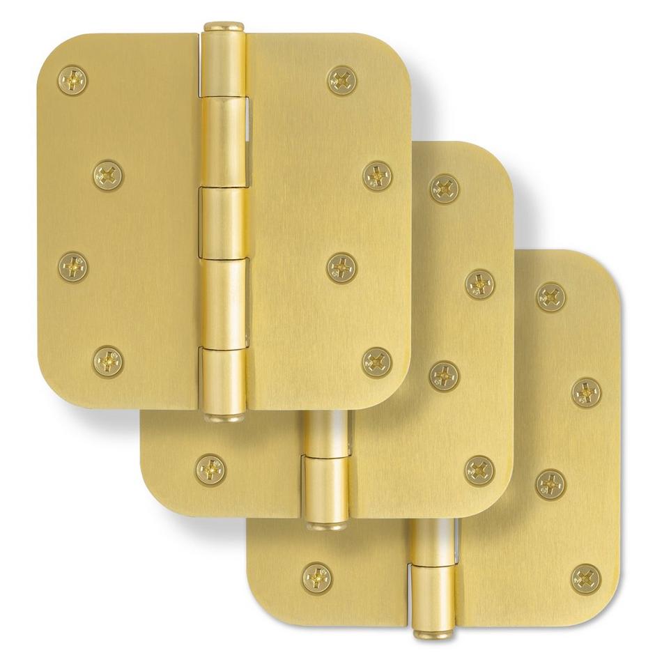 Rounded Steel Door Hinge With Plain Bearing - 3 Pack, , large image number 6