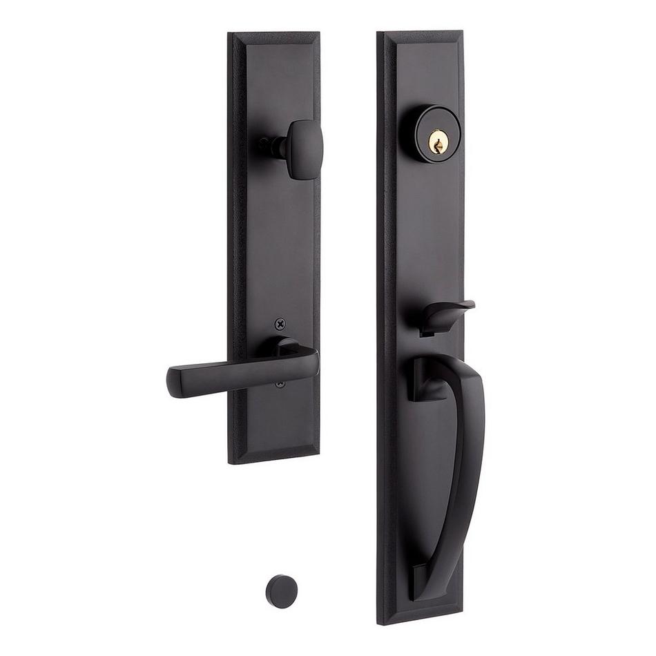 Aurick Solid Brass Entrance Door Set - Lever Handle - 2-3/4" Backset - Right Hand - Matte Black, , large image number 0