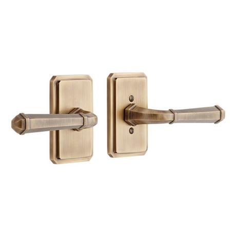 Matteen Solid Brass Interior Door Set - Lever Handle - Passage - Right Hand
