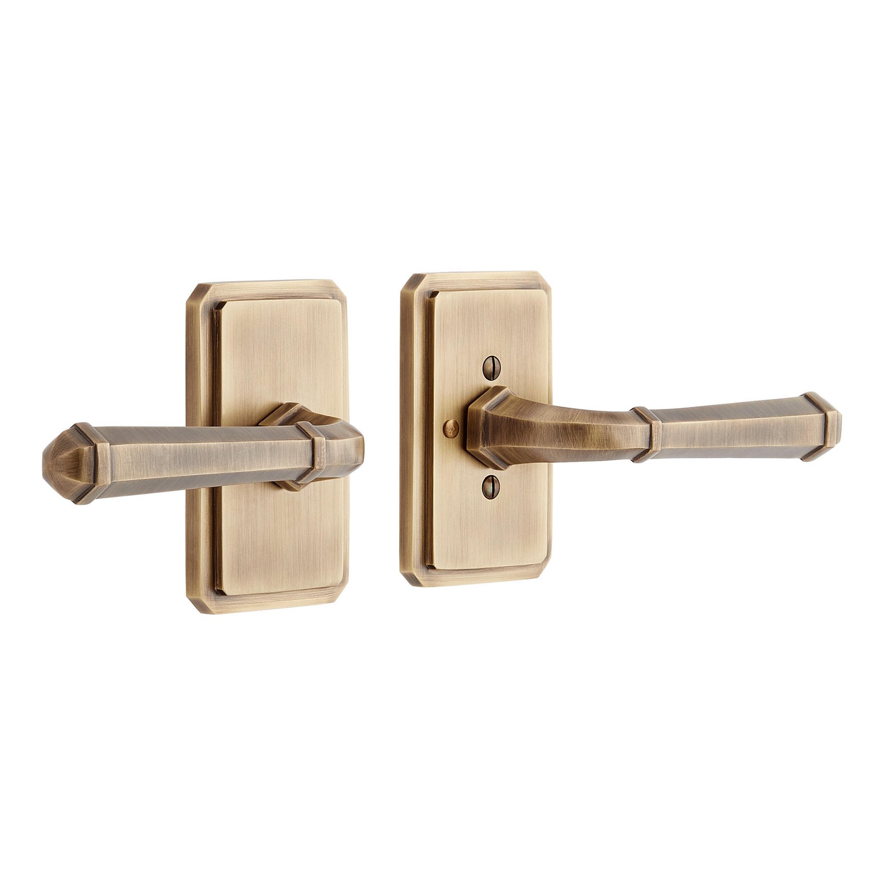 Matteen Solid Brass Interior Door Set Lever Handle Privacy Right