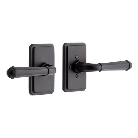 Matteen Solid Brass Interior Door Set - Lever Handle - Privacy - Right Hand