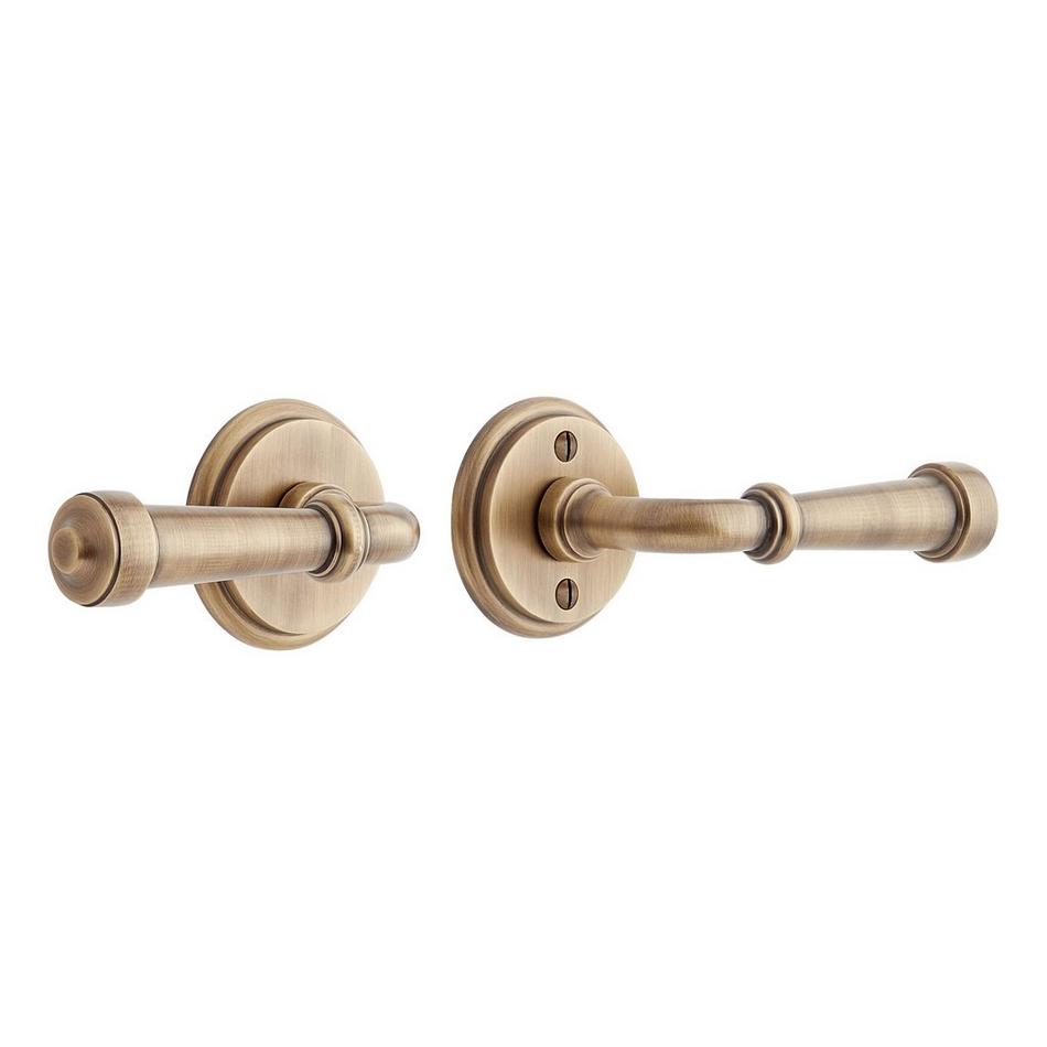 Esmond Solid Brass Interior Door Set - Lever Handle - Passage - 2-3/4" Backset - Right Hand - Antiqu, , large image number 0