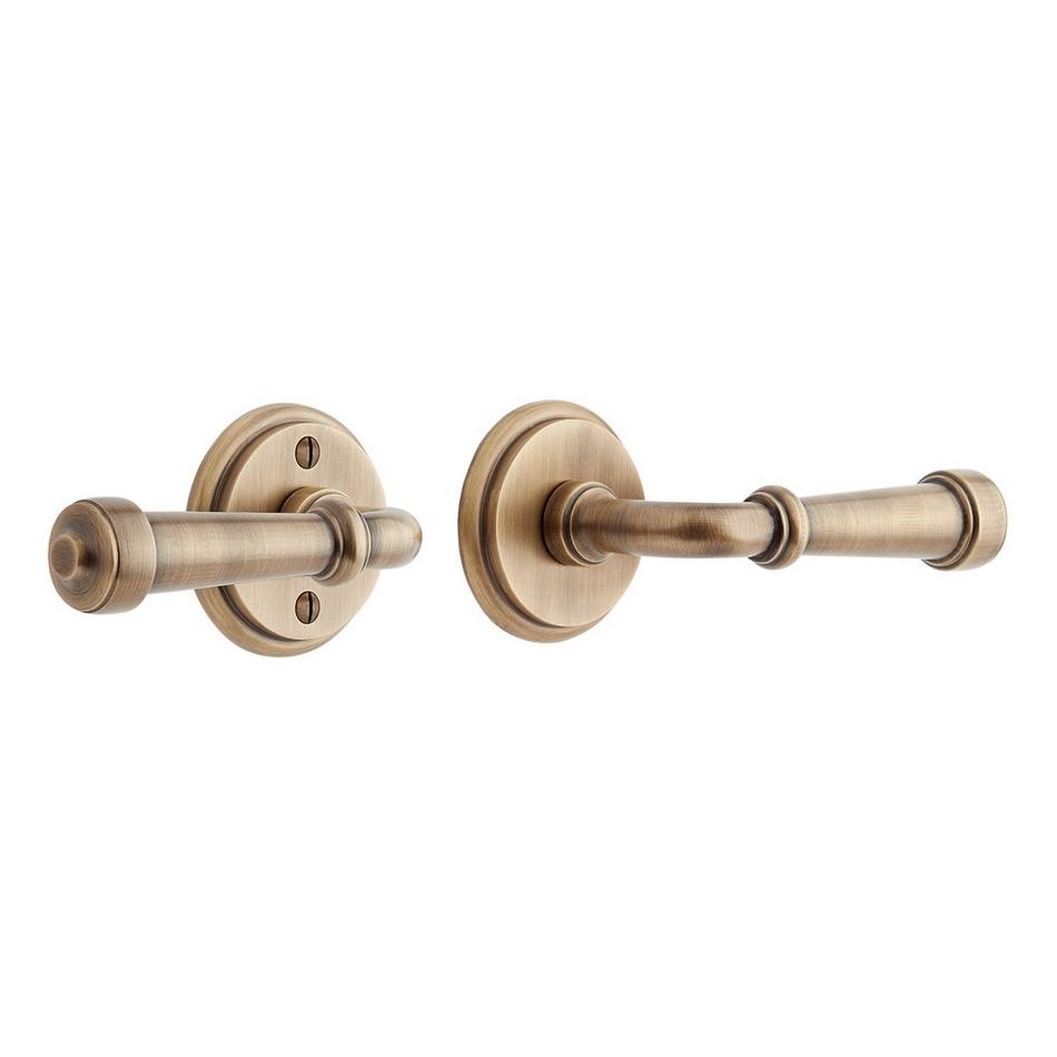 Esmond Solid Brass Interior Door Set - Lever Handle - Passage - 2-3/4" Backset - Left Hand - Antique, , large image number 0