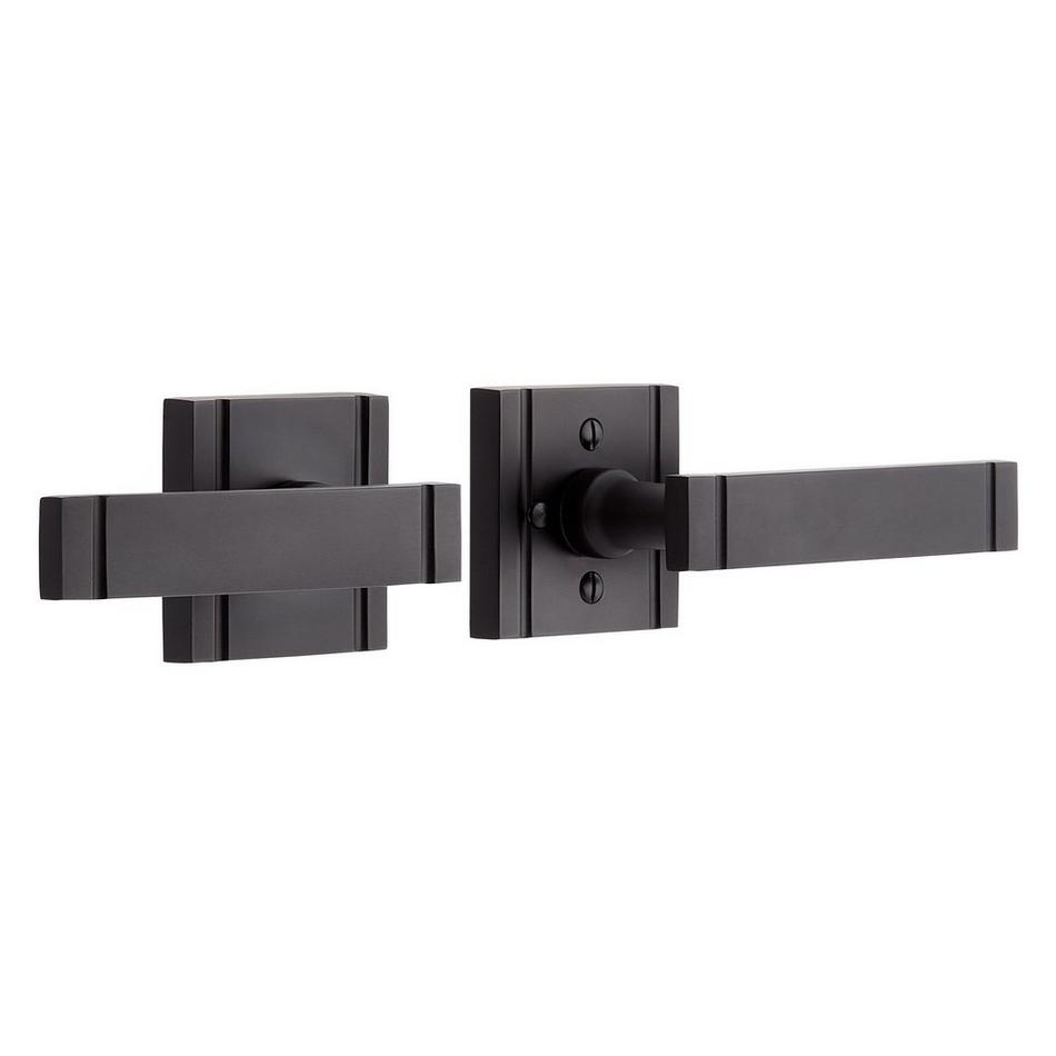 Piran Solid Brass Interior Door Set - Lever Handle - Passage - 2-3/4" Backset - Right Hand - Mat, , large image number 0
