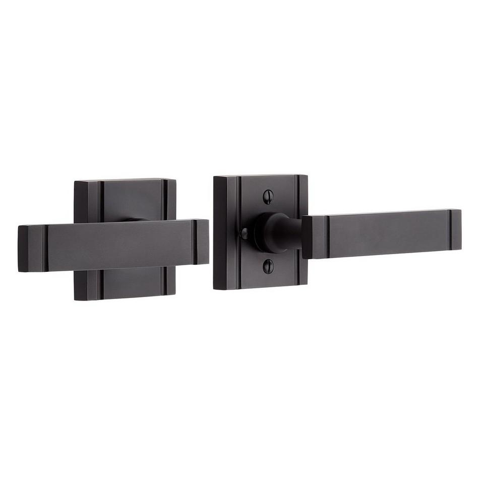 Piran Solid Brass Interior Door Set - Lever Handle - Privacy - Right Hand, , large image number 2