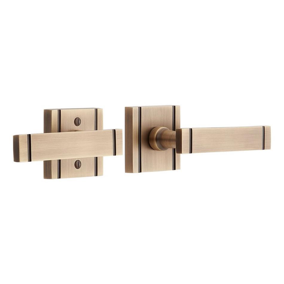 Piran Solid Brass Interior Door Set - Lever Handle - Privacy - 2-3/4" Backset - Left Hand - Anti, , large image number 0