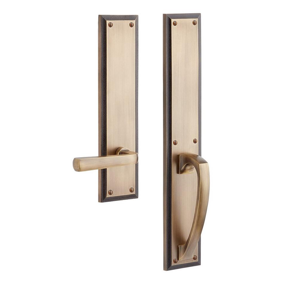 Aurick Solid Brass Entrance Door Set - Lever Handle - Dummy - Right Hand, , large image number 4