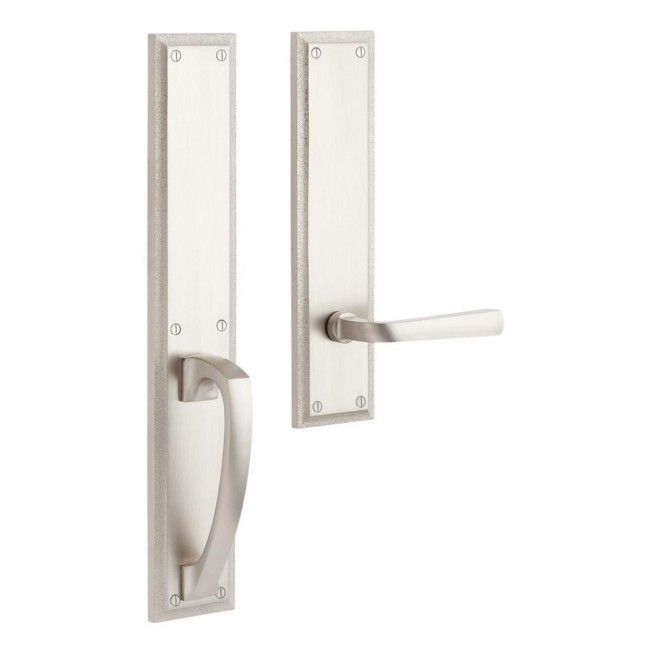 Aurick Solid Brass Entrance Door Set - Lever Handle - Dummy - Left Hand, , large image number 0