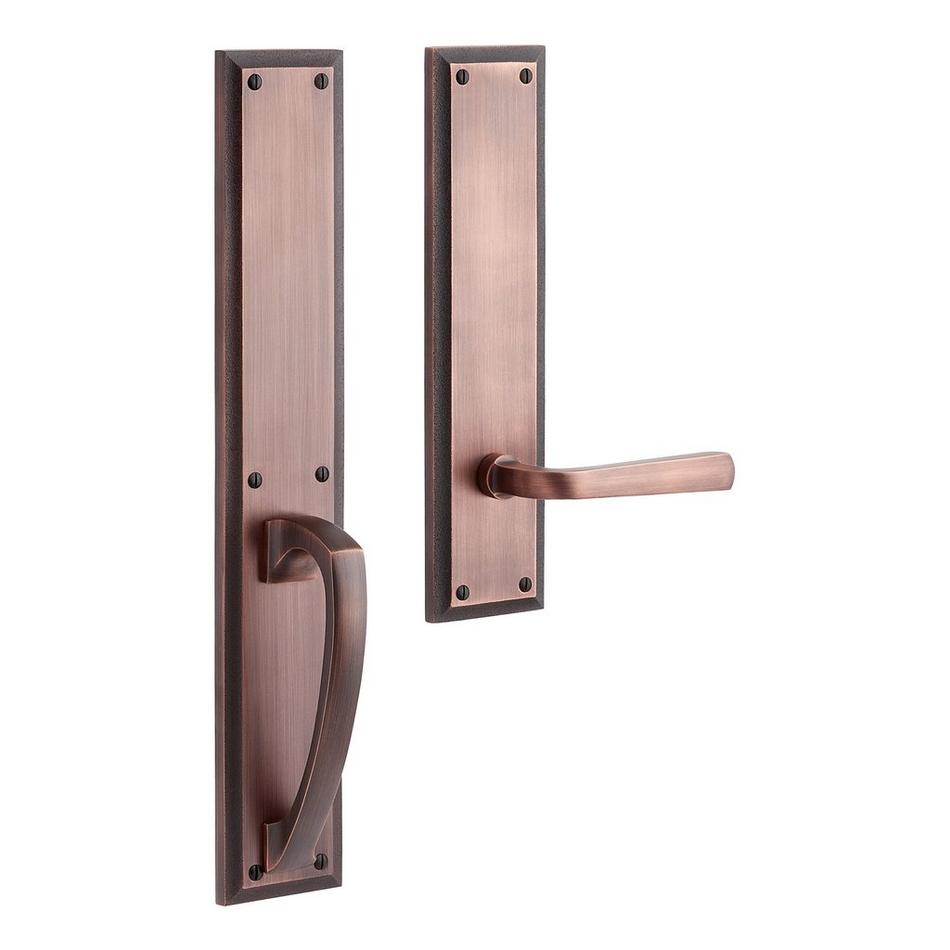 Aurick Solid Brass Entrance Door Set - Lever Handle - Dummy - Left Hand, , large image number 1