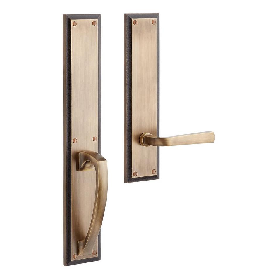 Aurick Solid Brass Entrance Door Set - Lever Handle - Dummy - Left Hand, , large image number 4