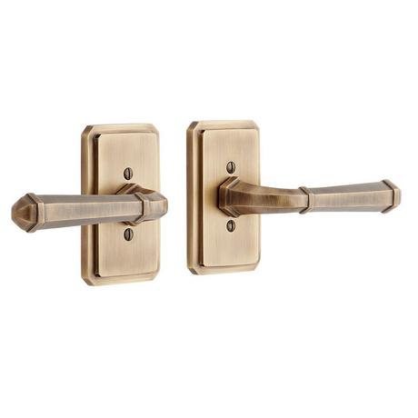 Matteen Solid Brass Interior Door Set - Lever Handle - Dummy - Left Hand