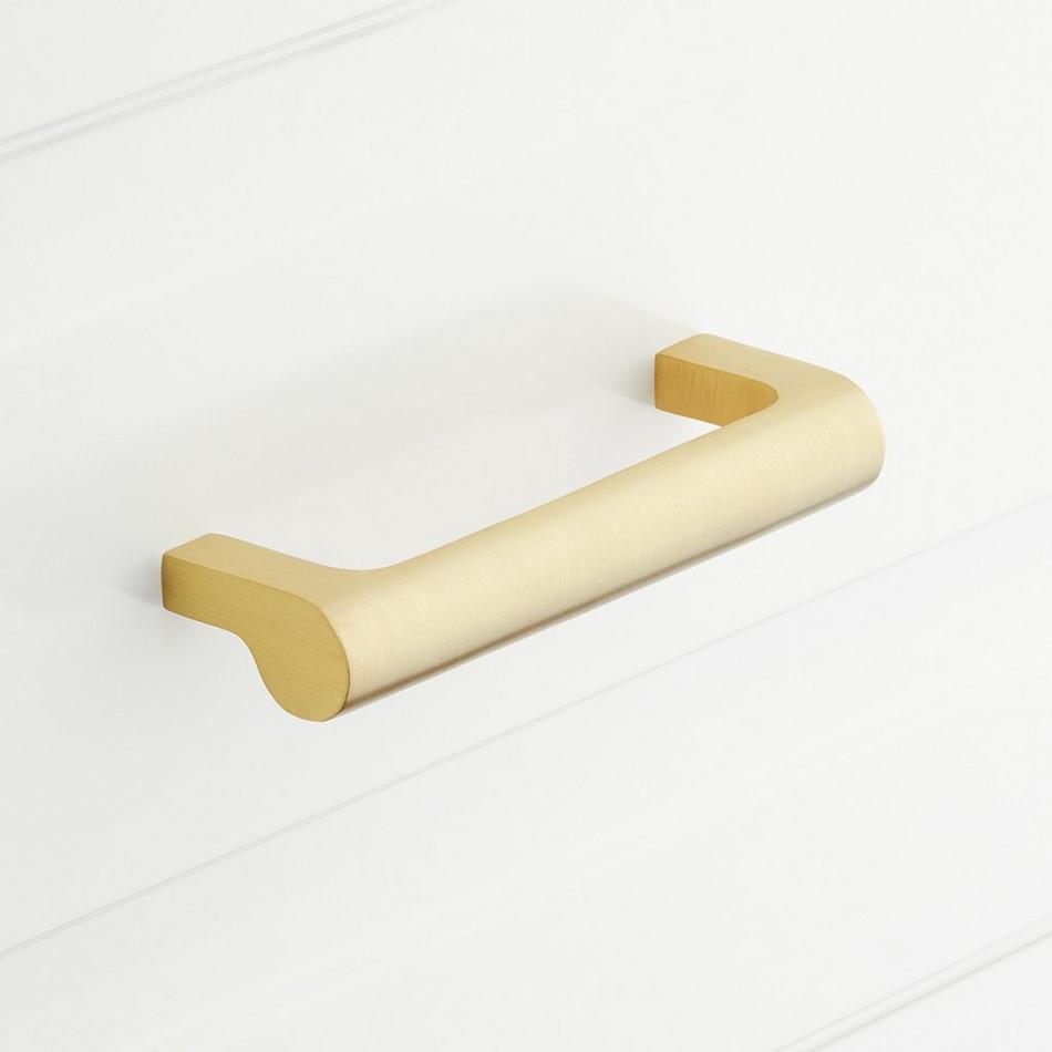 6" Cavan Solid Brass Drawer Pull - Satin Brass, , large image number 0