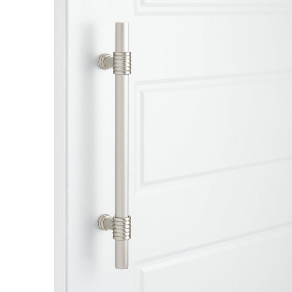 8" Brady Back-to-Back Brass Door Pull Set - Brushed Nickel, , large image number 0