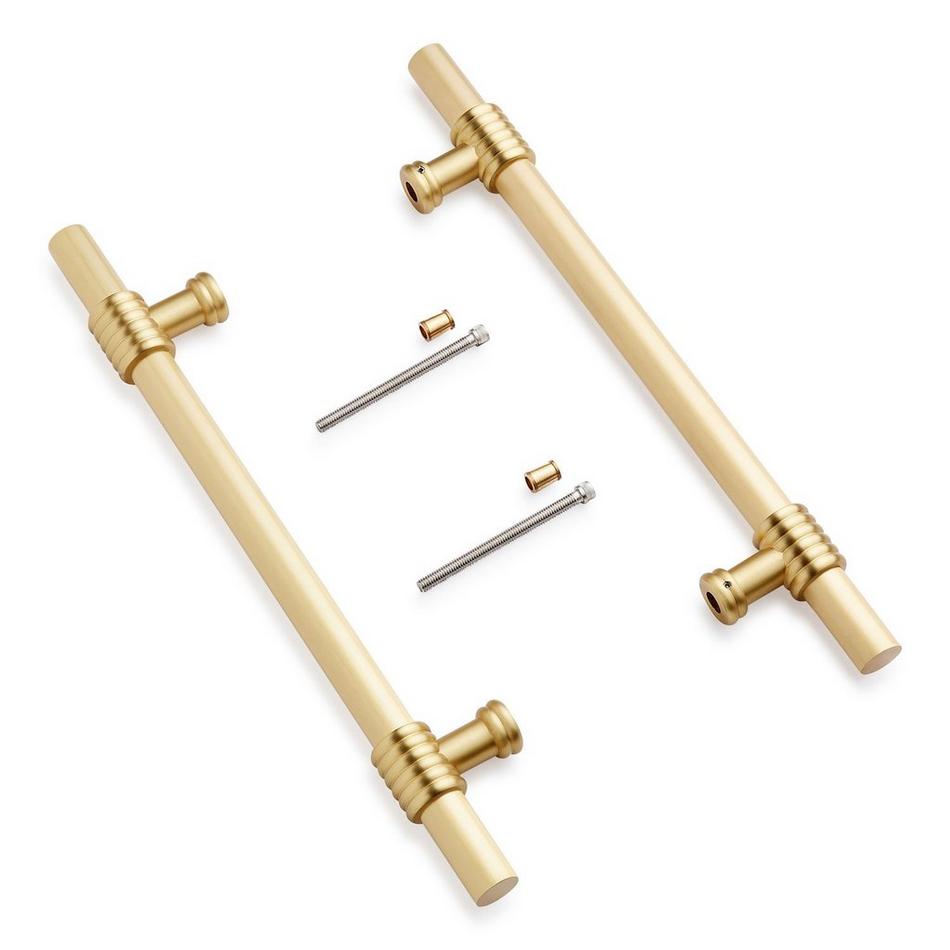 8" Brady Back-to-Back Brass Door Pull Set - Satin Brass, , large image number 1