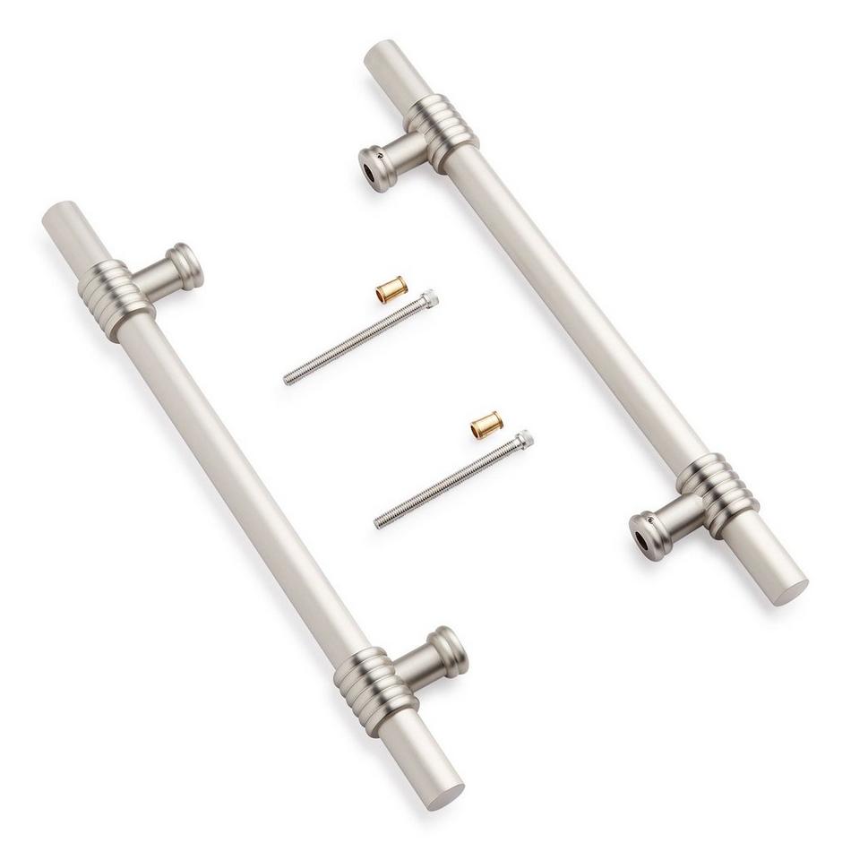 18" Brady Back-to-Back Brass Door Pull Set - Brushed Nickel, , large image number 1