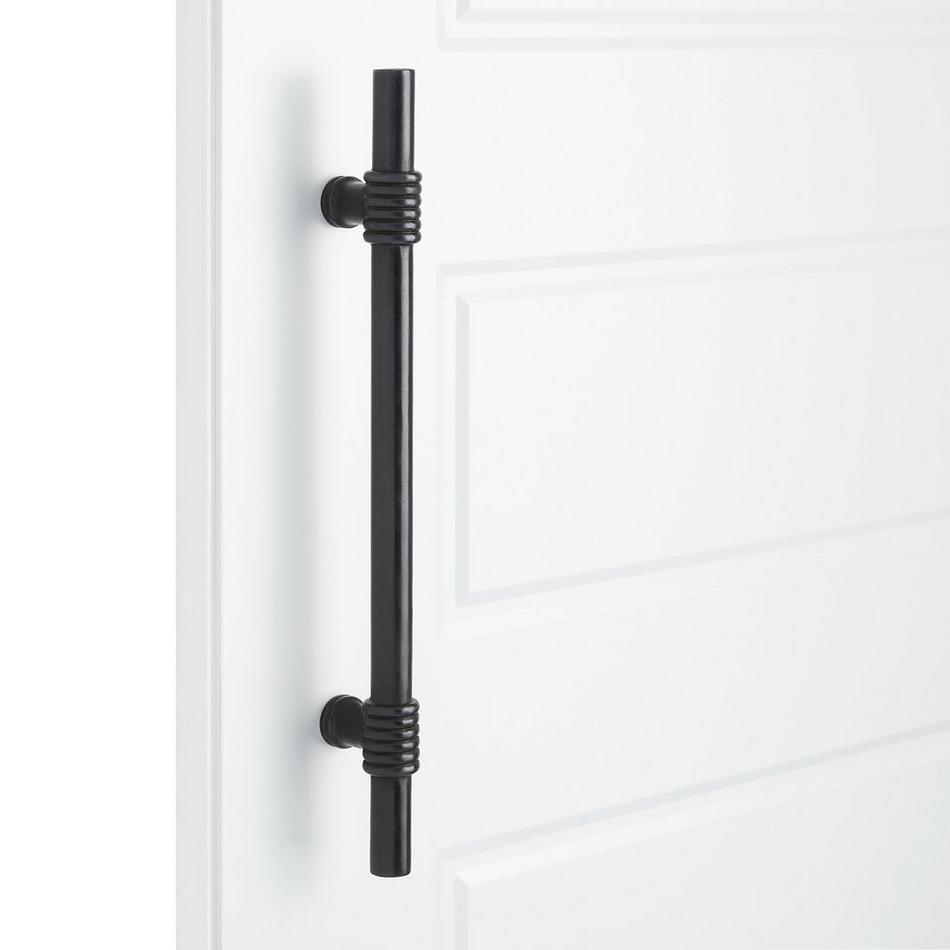 Black Cast Iron Pull Handles 9 inch (Squared Base, Set of 2) - Cabinet Door  Handles, Gate Handle Pull, Barn Door Hardware, Grab Handles