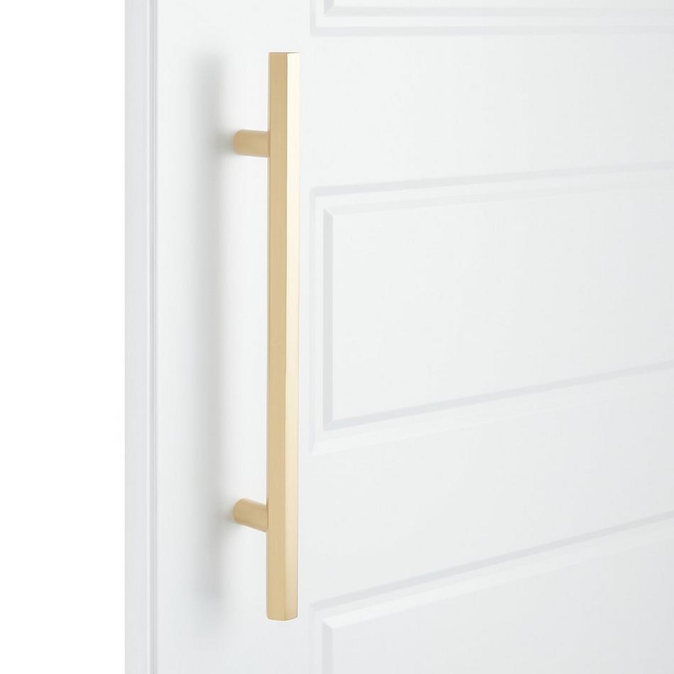 12" Khoit Single Brass Door Pull - Satin Brass, , large image number 0