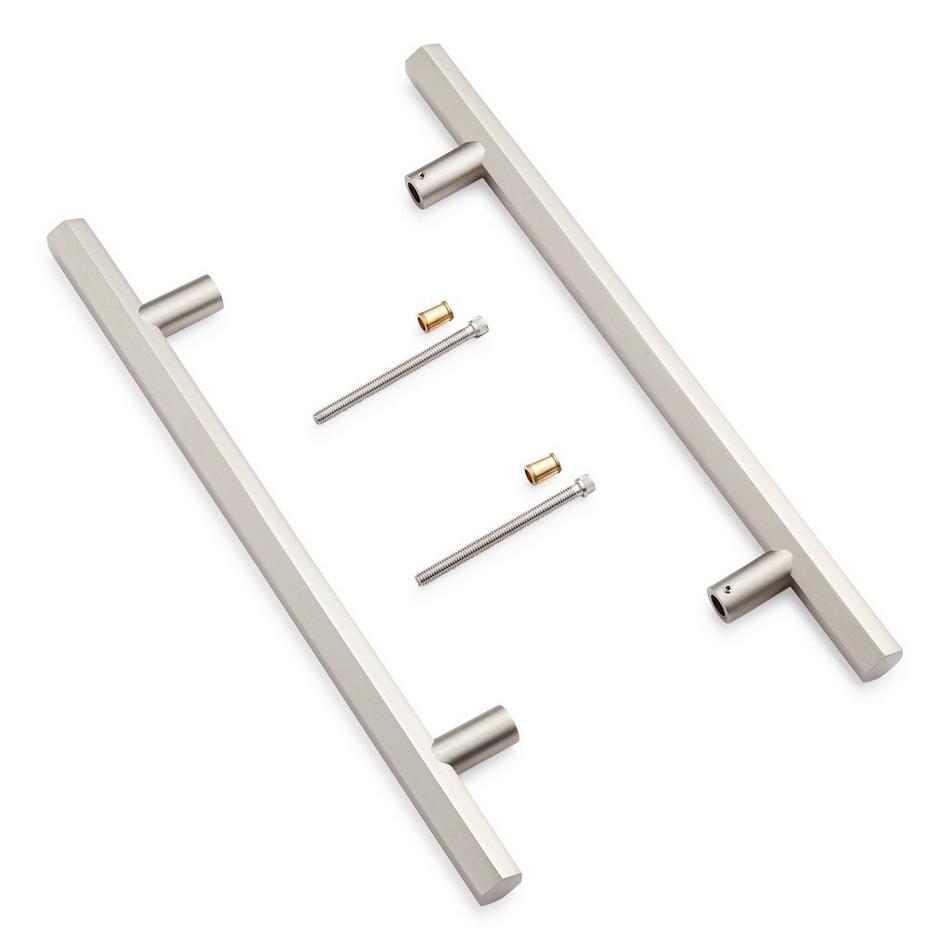 8" Khoit Back-to-Back Brass Door Pull Set - Brushed Nickel, , large image number 2