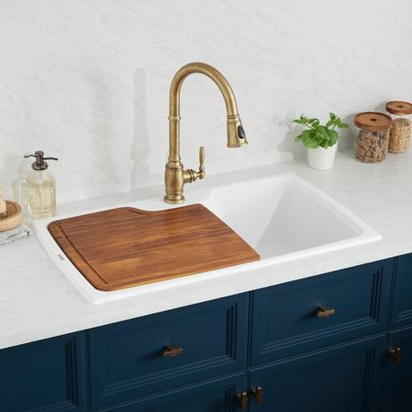35" Kendale Granite Composite Drop-In Kitchen Sink - Milk White