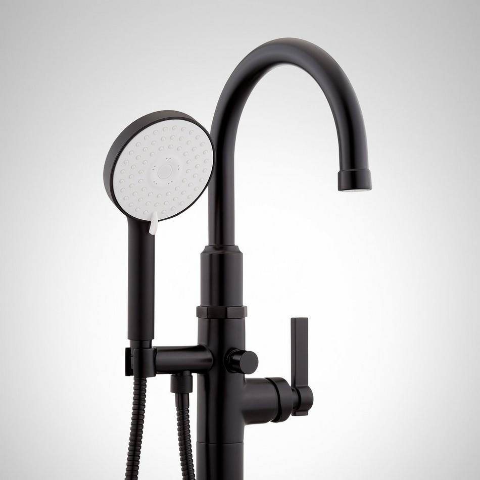 Greyfield Freestanding Tub Faucet and Rough-In Valve with Stops - Matte Black, , large image number 2