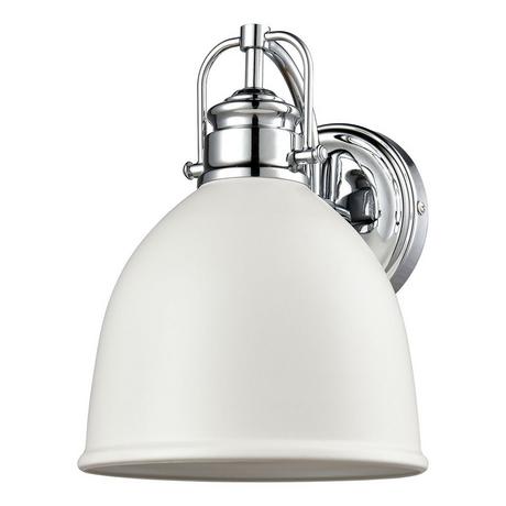 Grinnell Single Vanity Light - Matte White/Polished Chrome