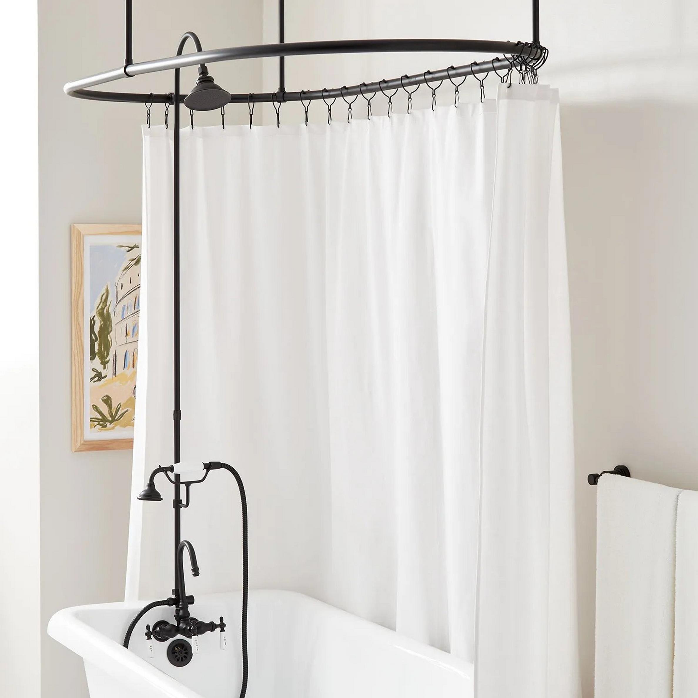 Gooseneck Shower Conversion Kit with Hand Shower 60" x 30" Oval Shower Ring Signature Hardware