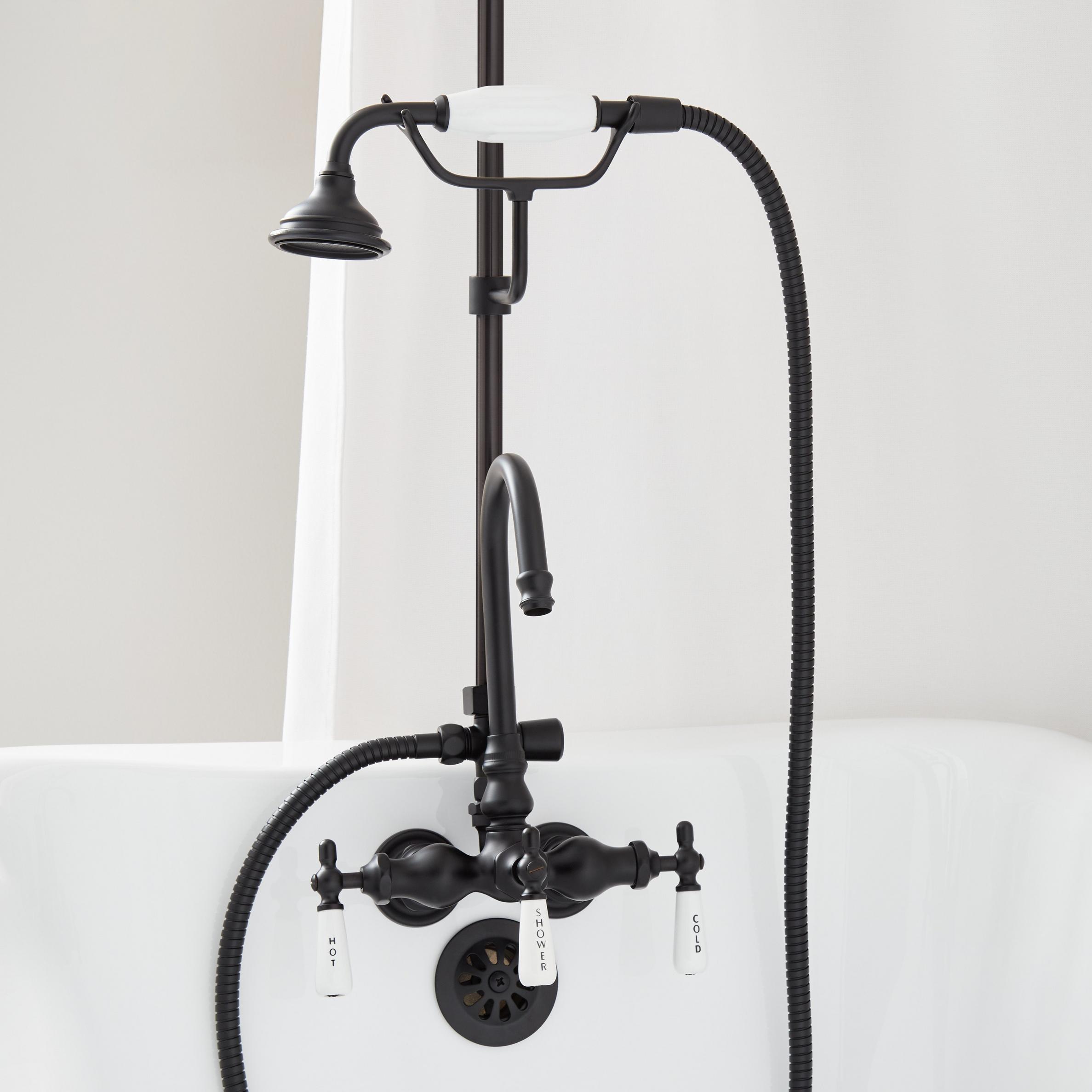 Gooseneck Shower Conversion Kit with Hand Shower 60" x 27" D Style