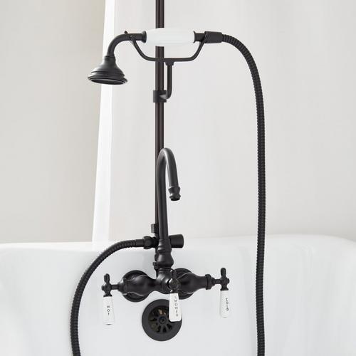 Gooseneck Shower Conversion Kit in Matte Black