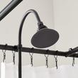 Gooseneck Shower Conversion Kit with Hand Shower - 60" x 27" D Style Shower Ring - Matte Black, , large image number 1