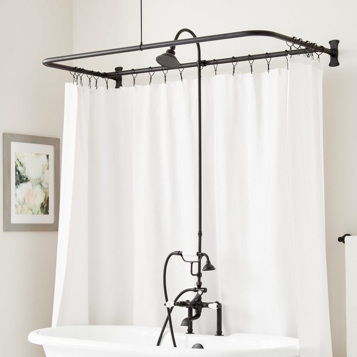 English Side Mount Shower Conversion Kit with Hand Shower in Matte Black
