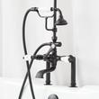 English Side Mount Conversion Kit with Hand Shower - 60" x 27" D Style Shower Ring - Matte Black, , large image number 2