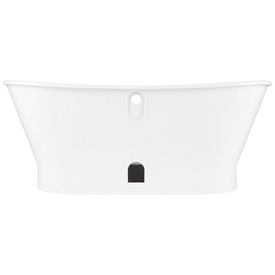 67" Kateryn Bateau Cast Iron Skirted Tub With Brushed Nickel Daisy Wheel, , large image number 3