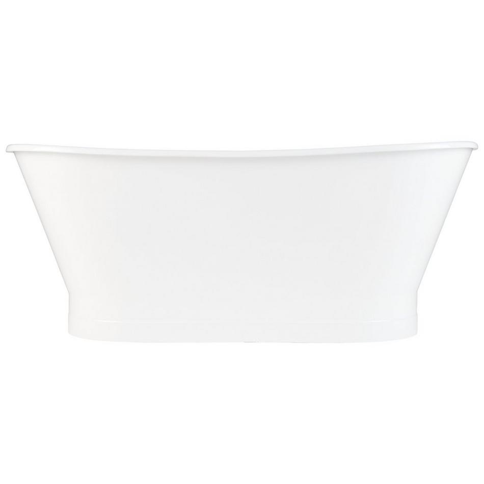 67" Kateryn Bateau Cast Iron Skirted Tub With Brushed Nickel Daisy Wheel, , large image number 2
