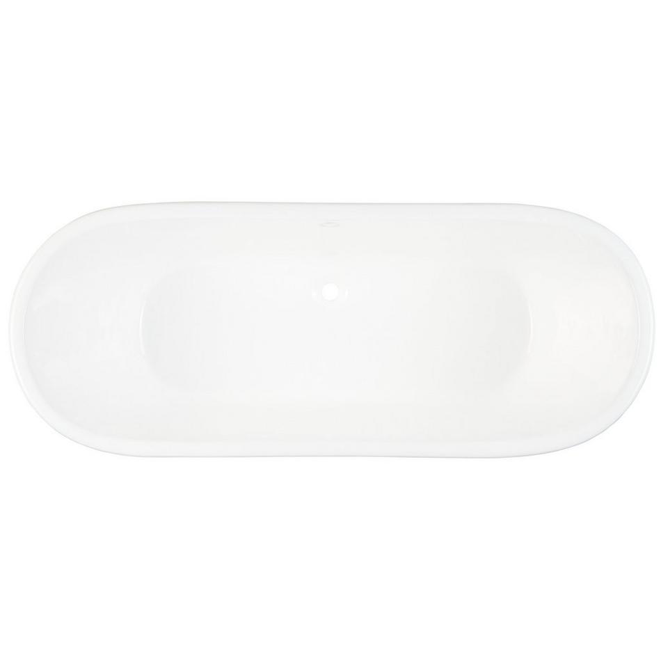 67" Kateryn Bateau Cast Iron Skirted Tub With Brushed Nickel Daisy Wheel, , large image number 4