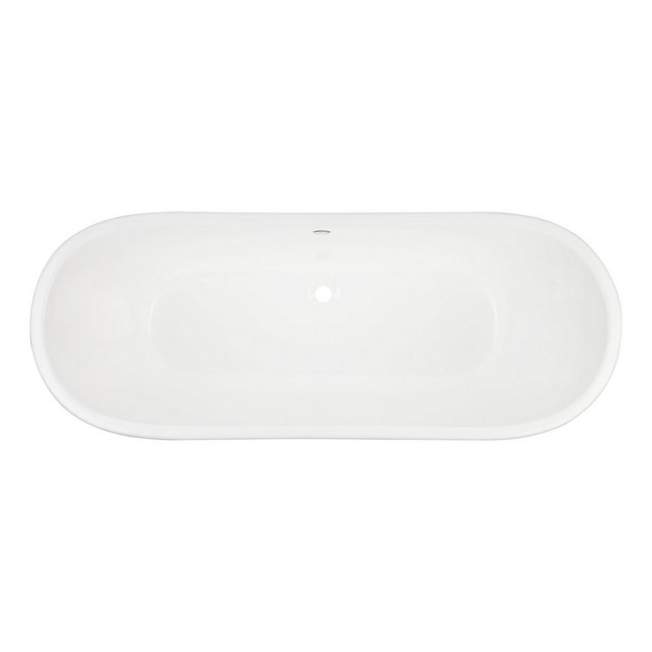 67" Brayden Bateau Cast Iron Skirted Tub - Stainless Steel Skirt - Chrome Daisy Wheel, , large image number 4