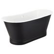 67" Kateryn Bateau Cast Iron Skirted Tub - Black - Chrome Daisy Wheel Overflow, , large image number 0