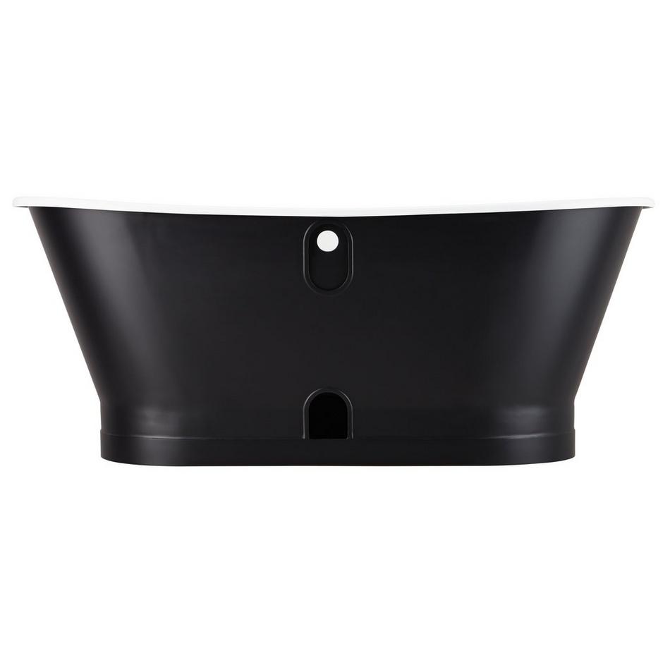 67" Kateryn Bateau Cast Iron Skirted Tub - Black - Chrome Daisy Wheel Overflow, , large image number 2