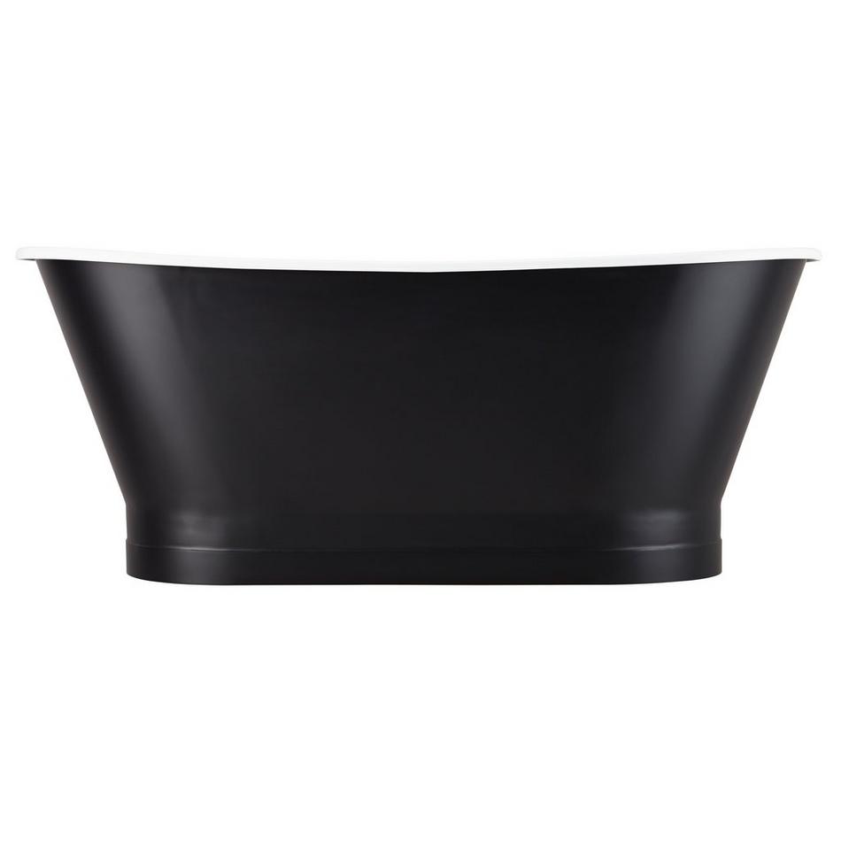 67" Kateryn Bateau Cast Iron Skirted Tub - Black - Chrome Daisy Wheel Overflow, , large image number 1