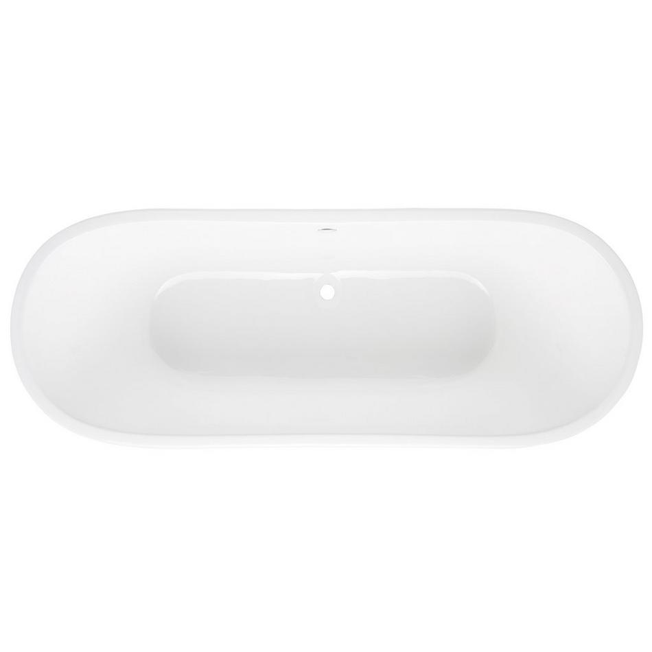 67" Kateryn Bateau Cast Iron Skirted Tub - Black - Chrome Daisy Wheel Overflow, , large image number 3
