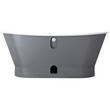 67" Kateryn Cast Iron Double-Ended Skirted Bateau Tub - Dark Gray - Rolled Rim - White Drain, , large image number 3