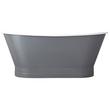 67" Kateryn Cast Iron Double-Ended Skirted Bateau Tub - Dark Gray - Rolled Rim - White Drain, , large image number 2