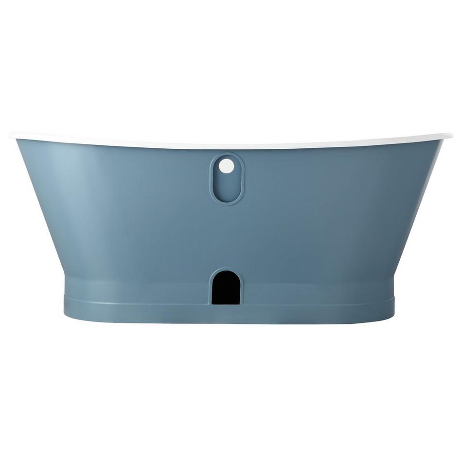 67" Kateryn Bateau Cast Iron Skirted Tub - Slate Blue - Black Daisy Wheel Overflow, , large image number 2