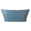67" Kateryn Bateau Cast Iron Skirted Tub - Slate Blue - Black Daisy Wheel Overflow, , large image number 1
