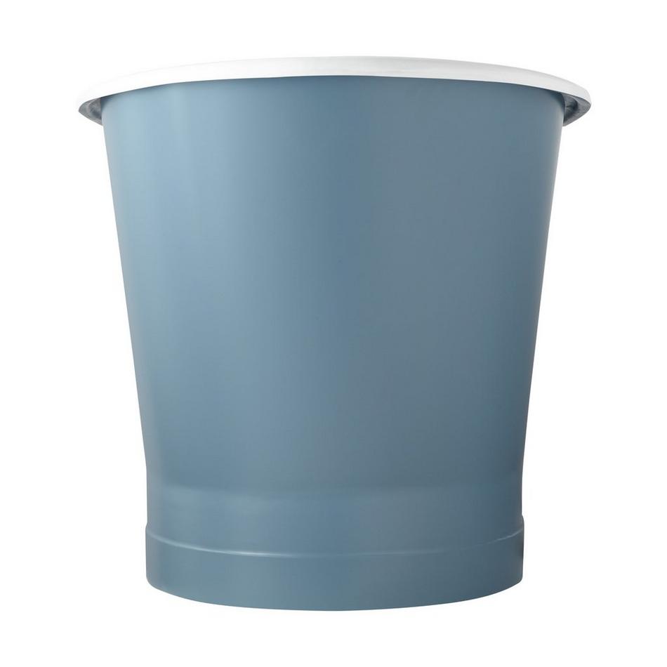67" Kateryn Bateau Cast Iron Skirted Tub - Slate Blue - Black Daisy Wheel Overflow, , large image number 3