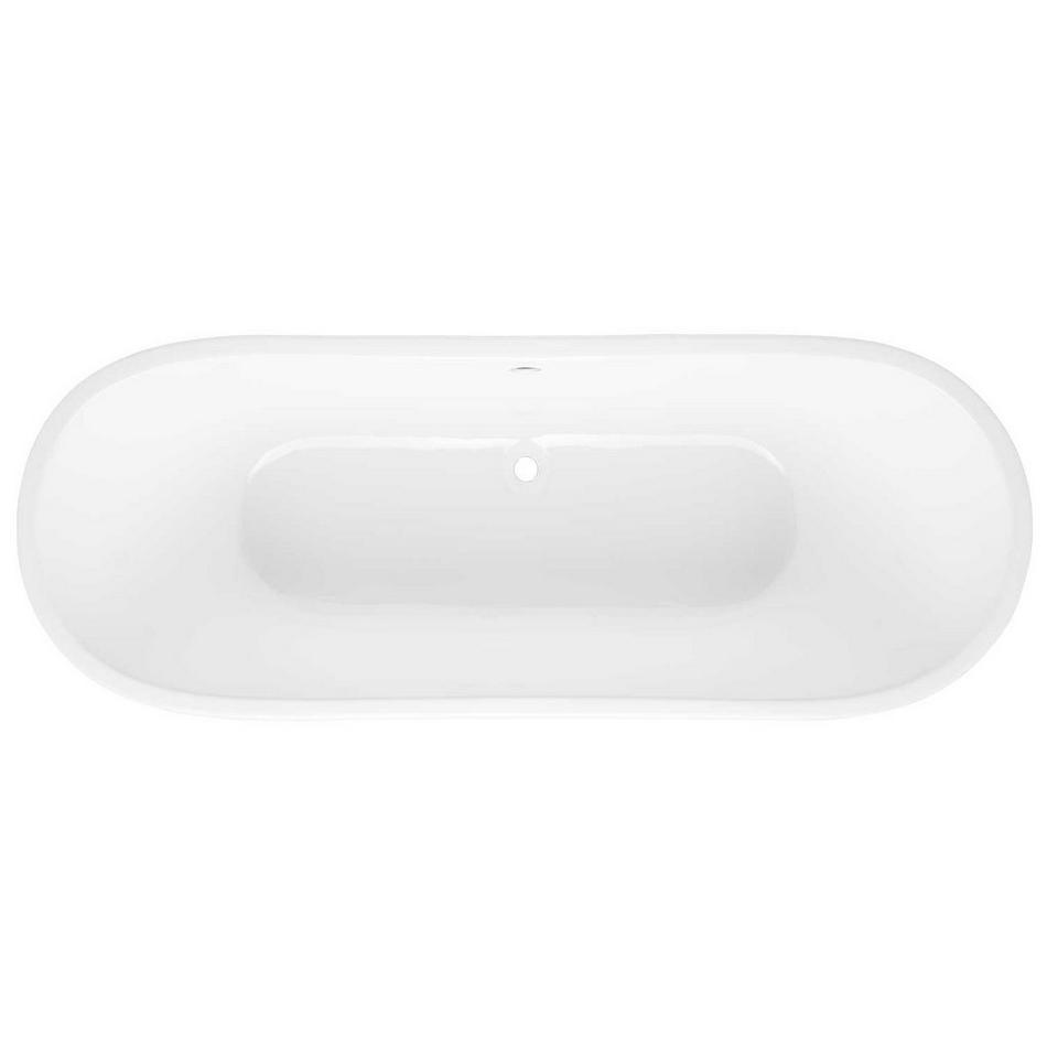 67" Kateryn Bateau Cast Iron Skirted Tub - Slate Blue - Black Daisy Wheel Overflow, , large image number 4