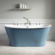 67" Kateryn Bateau Cast Iron Skirted Tub - Slate Blue - Brushed Nickel Daisy Wheel Overflow, , large image number 0