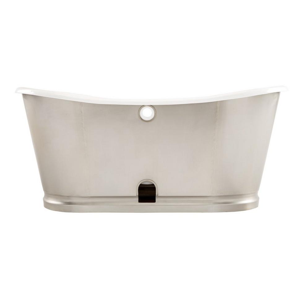 66" Dorset Bateau Cast Iron Skirted Tub - Stainless Steel Skirt With Black Daisy Wheel, , large image number 3